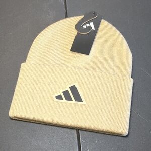(NWT) Adidas Postseason Fold Beanie 'Beige/Black'